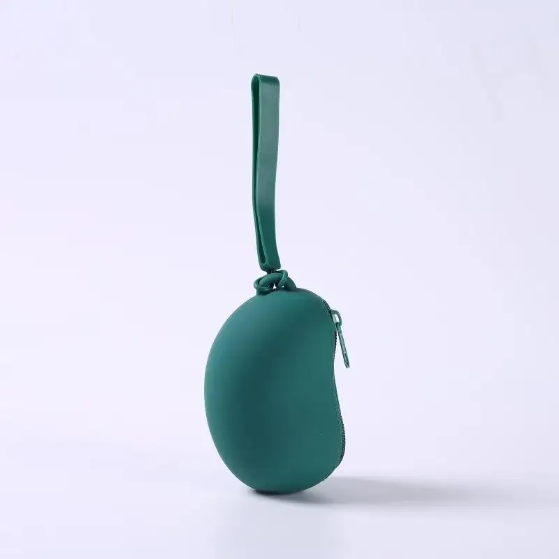 sac de rangement cosmétique en silicone bean, organisateur portable étanche pour écouteurs, câbles de données et porte-monnaie de voyage