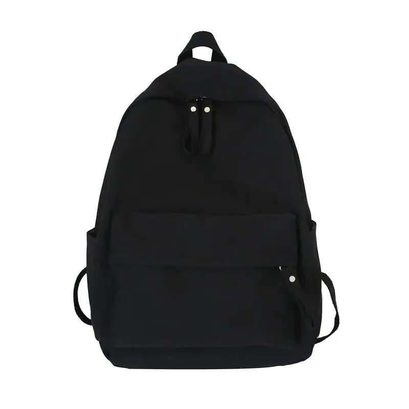 Sac à dos noir solide, sac d'école Oxford étanche, style minimaliste, sac de loisirs ou de voyage unisexe, sac à bandoulière de marque de haute qualité