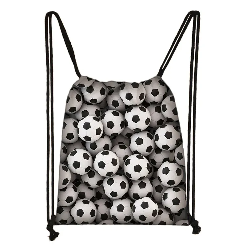 sac à dos en toile avec imprimé footbally et soccerly pour homme, sac de voyage avec cordon de serrage de proximité pour garçon adolescent, porte-chaussures, cadeau pour enfant