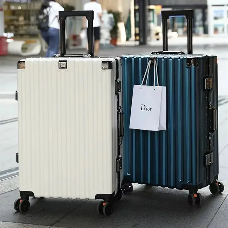bagage femme muet universel roue boîtier de chariot cadre en aluminium 24 pouces étudiant mot de passe valise mâle