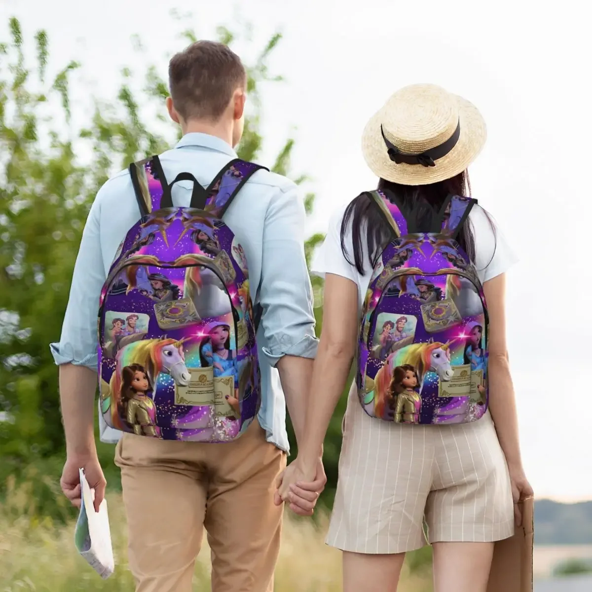 licornes a-academy animation filles cool sac à dos école en plein air randonnée voyage dessin animé mignon sac à dos hommes femmes ordinateur portable sac à bandoulière