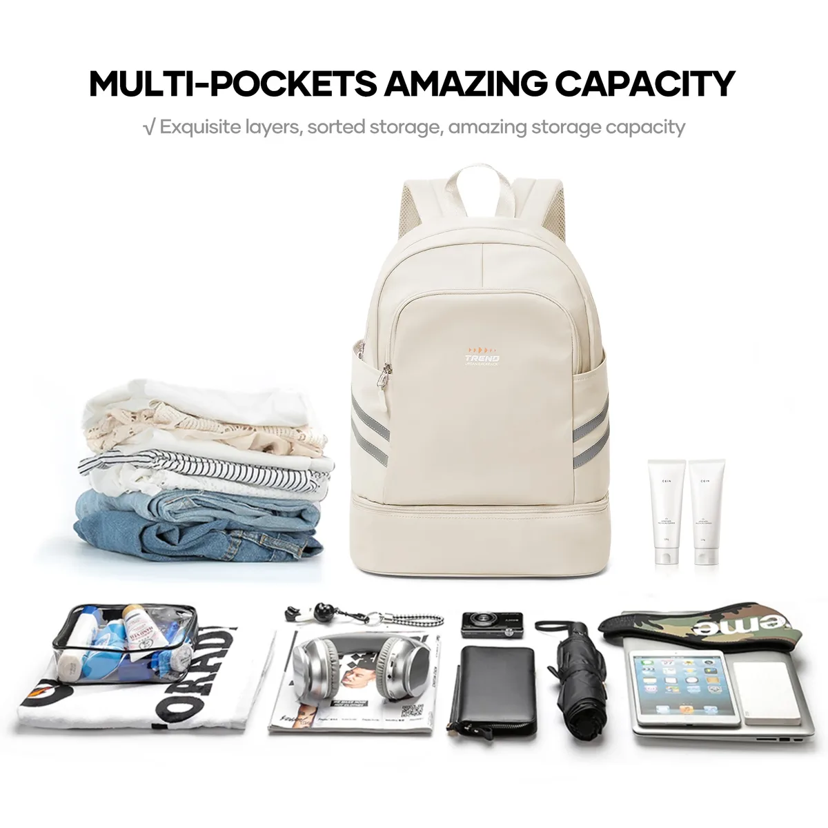 sac à dos de gymnastique pour femmes avec compartiment à chaussures, sac à dos de voyage pour femmes, sac à dos de sport étanche, sac à dos de plage pour fitness et natation 