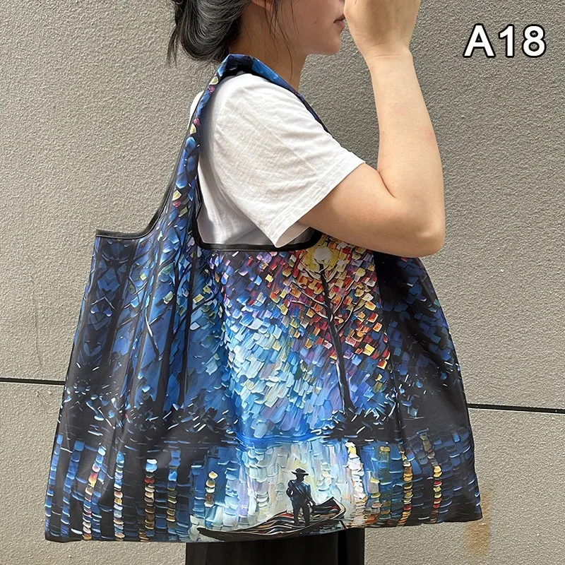 sac de courses pliable, nouvelle mode, sac de rangement d'épicerie réutilisable, sac à main à bandoulière portable en nylon, fourre-tout de voyage