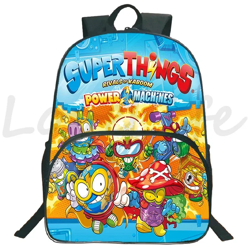 jeu superzings sac à dos 16 pouces garçons filles bookbag dessin animé sac à dos superthings sacs d'école étudiants sacs de voyage sac à dos à fermeture éclair