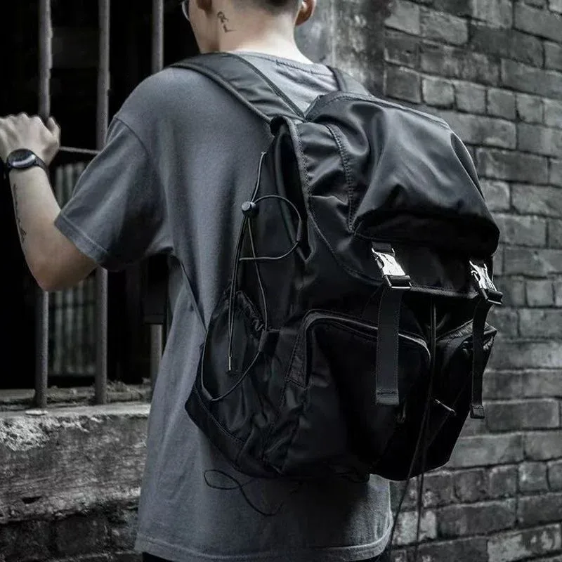 nouveau cordon moraillon boucles sac à dos décontracté hommes femmes collège sacs d'école sacs à dos pour ordinateur portable simple 15.6 pouces pochette d'ordinateur pour hommes