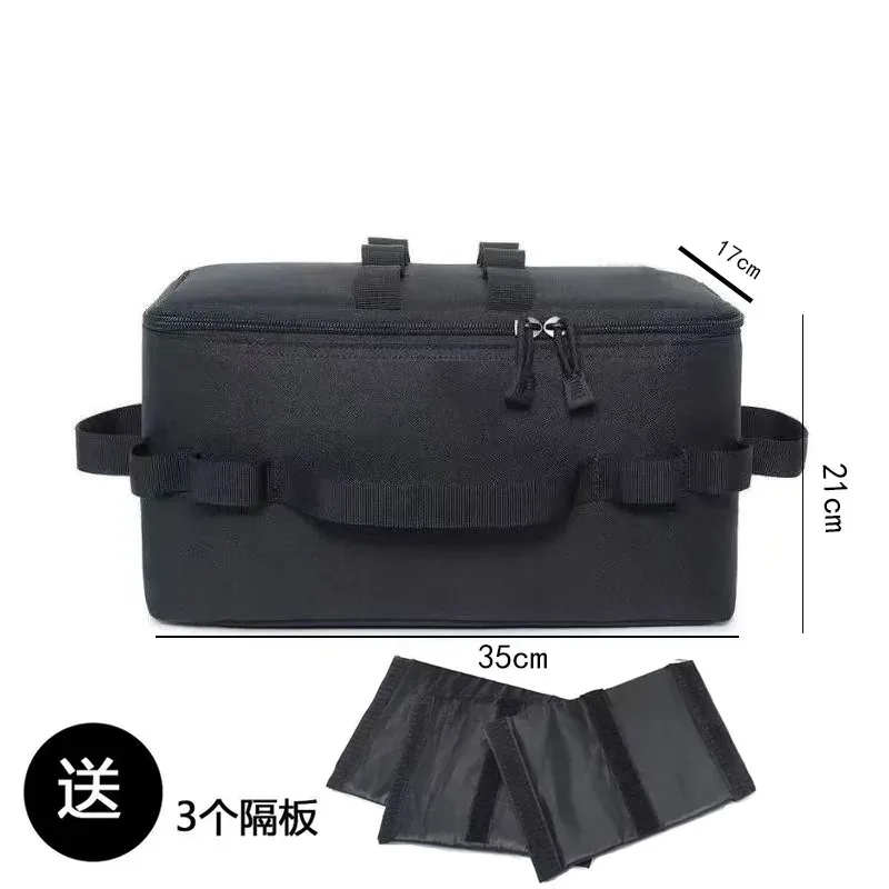 sac de rangement de camping extérieur grande capacité - sac à outils pour piquets de sol avec kit d'ustensiles de cuisine de pique-nique et organisateur de cartouches de gaz