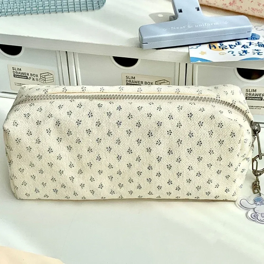 sac à stylos à imprimé floral de haute qualité, sacoche multifonctionnelle de grande capacité
