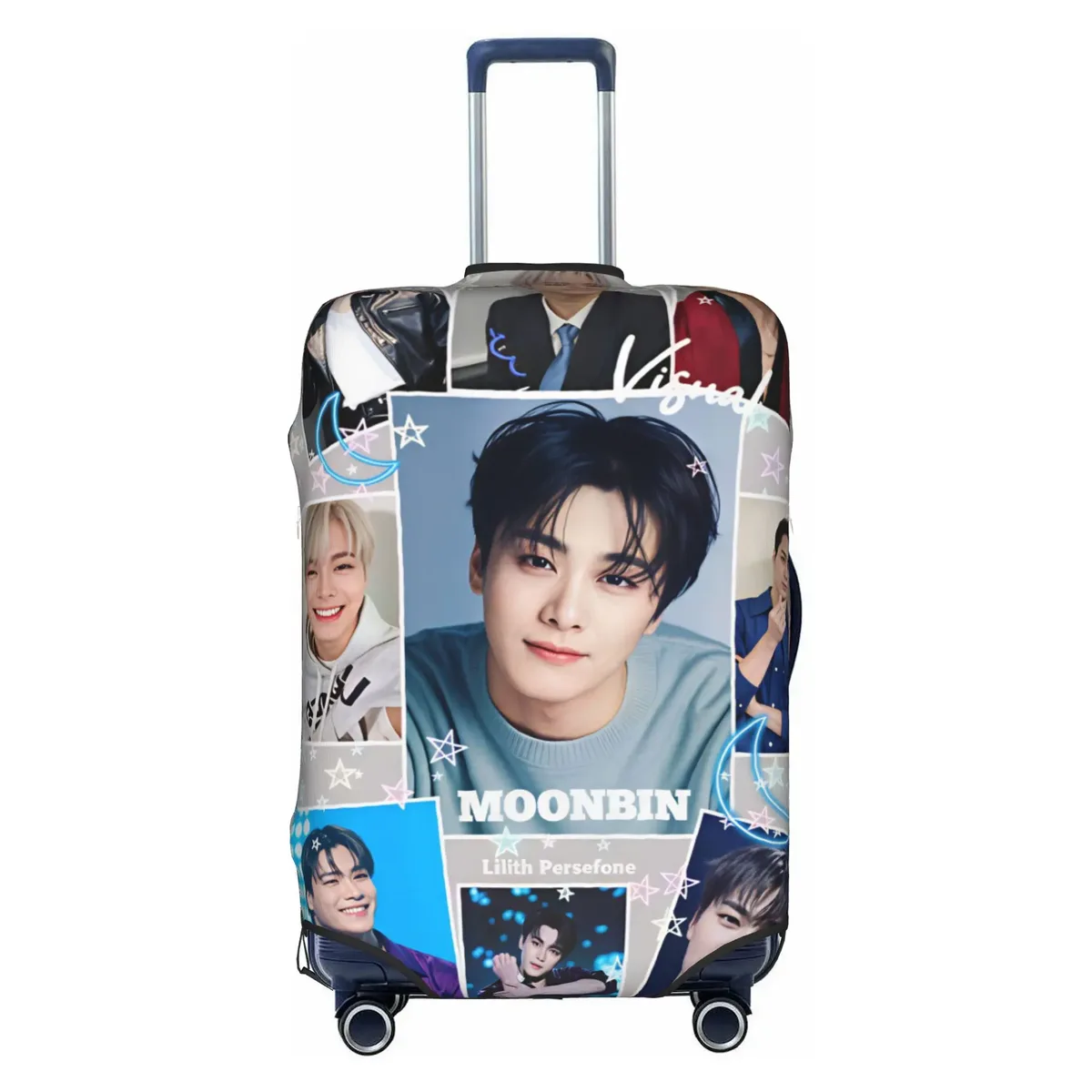 housse de protection amusante pour valise a-astros mj jinjin cha eun woo, lavable, yoon san ha rocky, housses de valise de voyage
