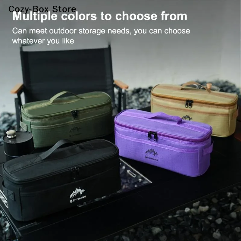 [ZY] Sac de rangement pour vaisselle de camping en plein air, grande capacité, pochette à couverts, sacs de pique-nique multifonctionnels portables, sac à main imperméable