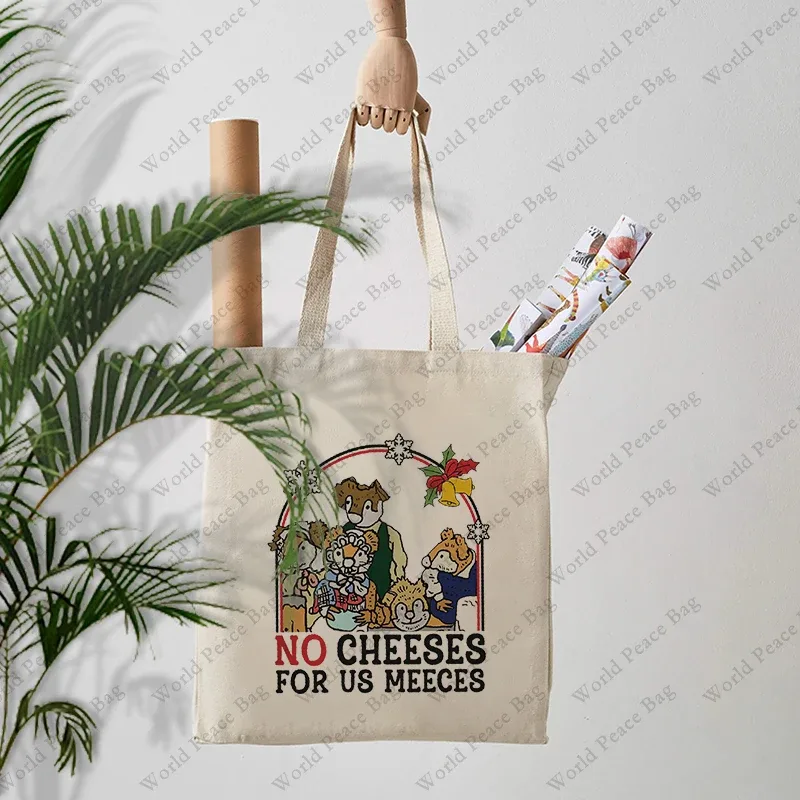 le muppet-sac fourre-tout à motif de noël carol mouse, pas de fromage pour nous, sac en toile pour voyage, 03commute, 1 pc
