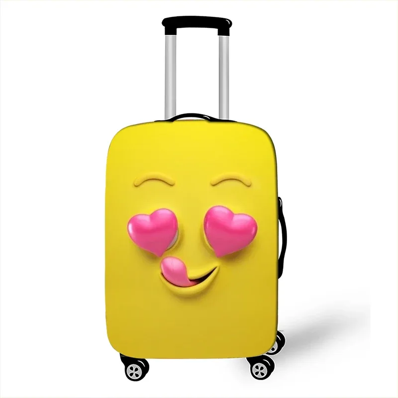 housse de bagage avec impression d'expression drôle, gaine de protection pour valise de voyage, étuis anti-poussière élastiques adaptés aux accessoires de bagages de 18 à 32 pouces