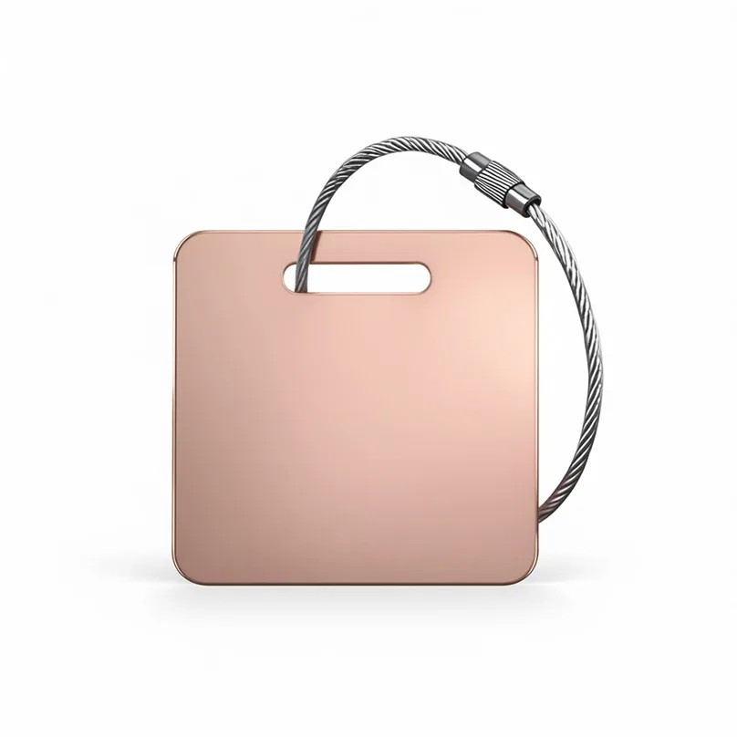 étiquette de bagage avec texte personnalisé, étiquette de valise personnalisée en acier inoxydable, accessoires de voyage anti-perte, étiquettes d'identification de gravure laser