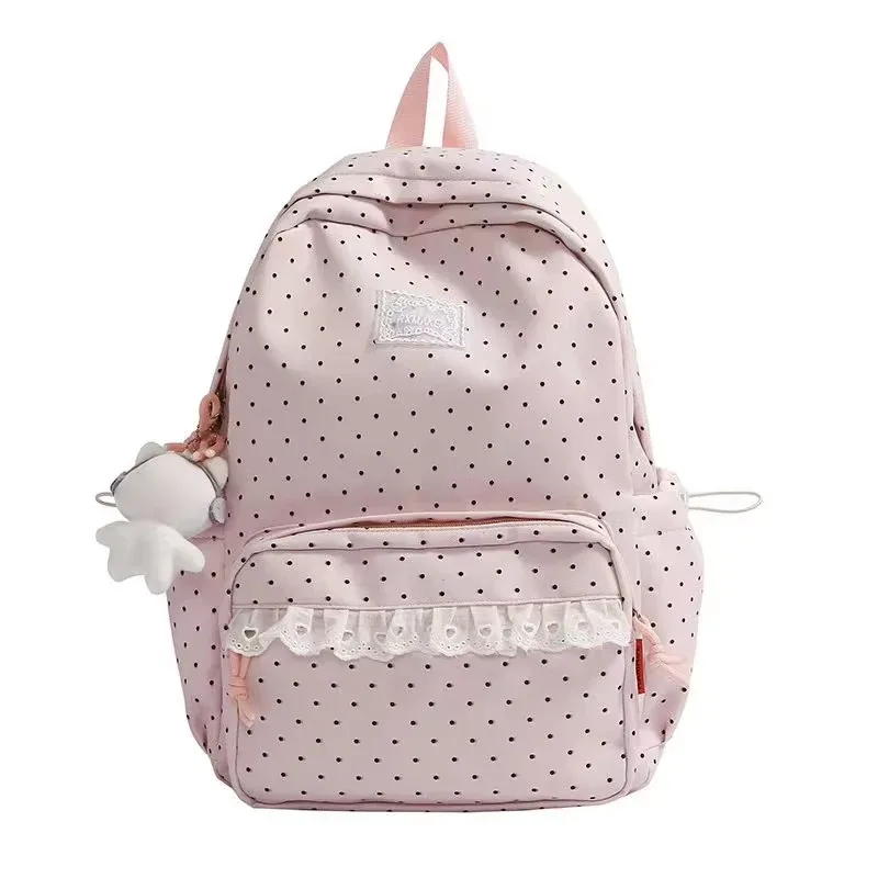 sac à dos coréen en nylon à lacets, grande capacité, multi-couches, léger, pour le campus, tendance, simple, pour le voyage
