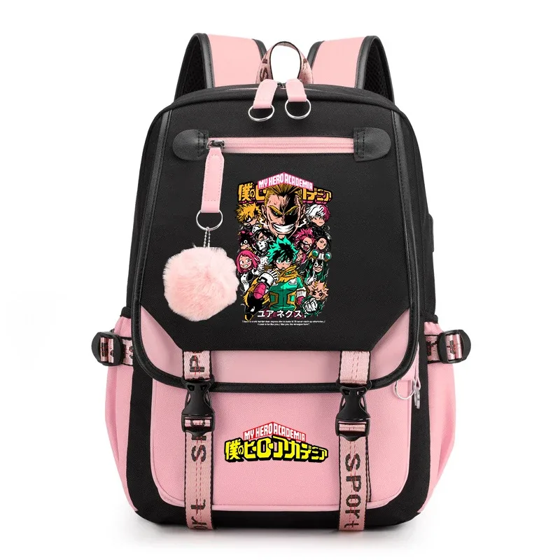 sac à dos d'étudiant imprimé my hero academia, léger et décontracté, pour filles, pour l'école et les voyages