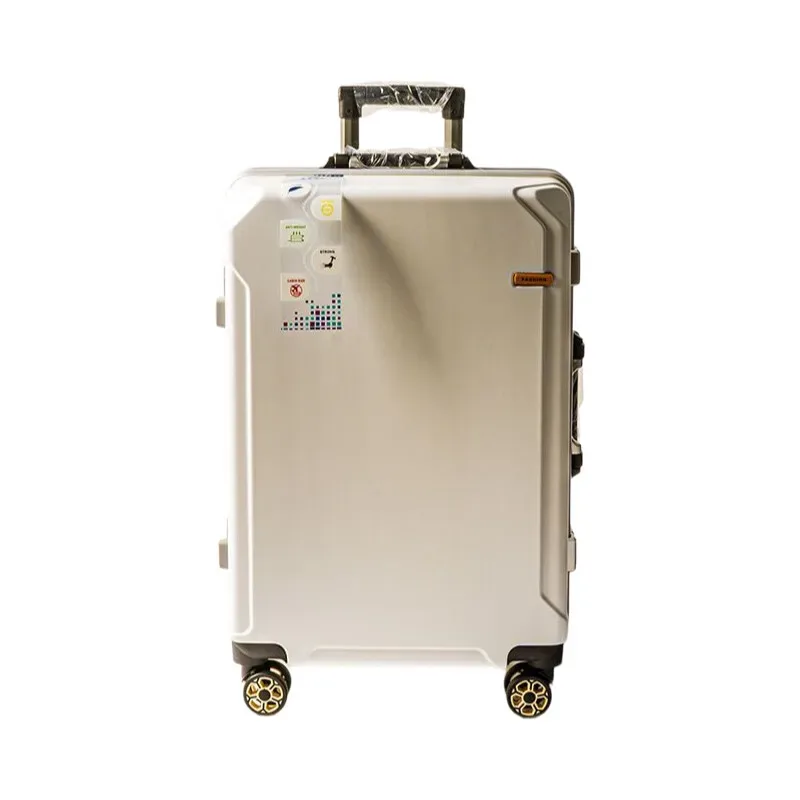 valise d'enregistrement moderne à cadre en aluminium, grande capacité, étanche, roues silencieuses, design de mode pour bagages de cabine d'affaires/voyage