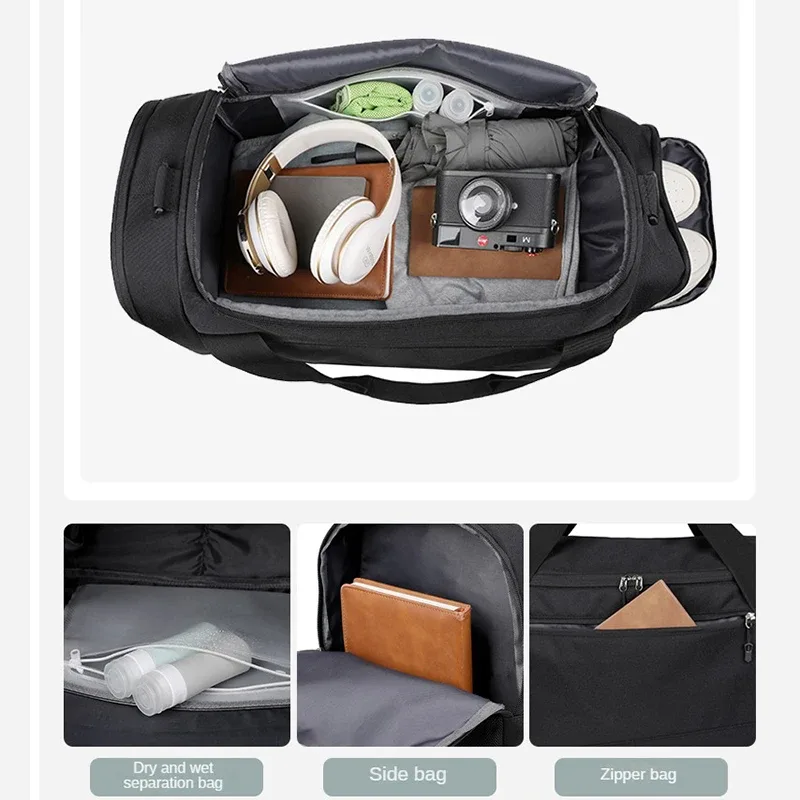 sac de voyage personnalisé haute capacité avec séparation sec/humide, sac de sport avec logo, sac de gym, sac de boxe avec nom imprimé