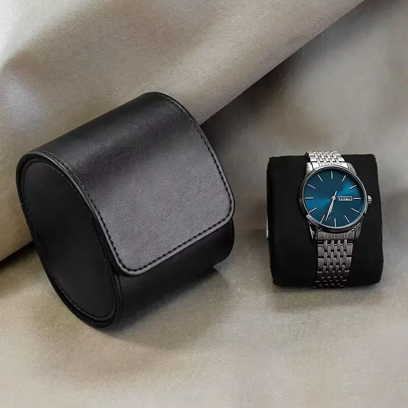 boîte de montre portable de voyage avec nom personnalisé, sac de rangement de montre vintage de luxe en cuir pu, emballage de montre gravé, boîte de rangement cadeau
