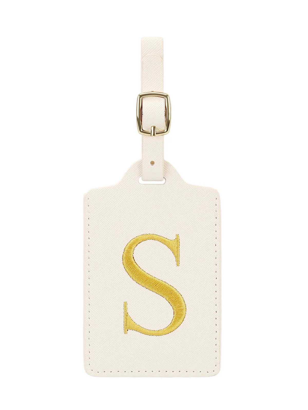 étiquette de bagage en cuir brodée élégante et personnalisée, étiquette d'identification de bagage anti-perte (lettres a~z), accessoire de voyage unisexe.
