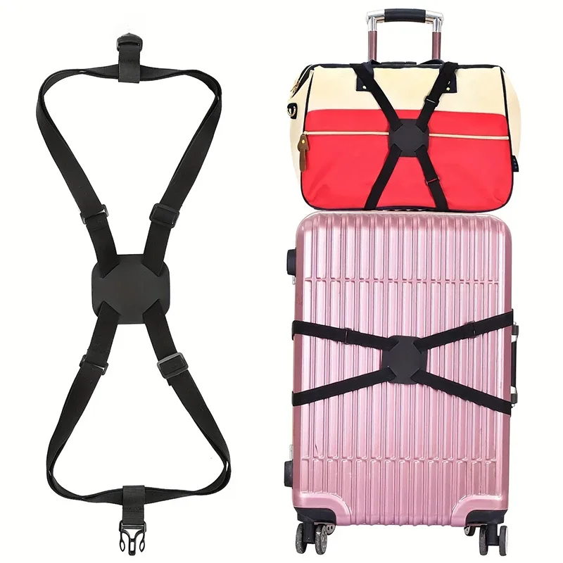 Ceinture d'emballage croisée multifonctionnelle, ceinture de bagage, ceinture de liaison de valise, ceinture de fixation de sac à bagages, cordon élastique