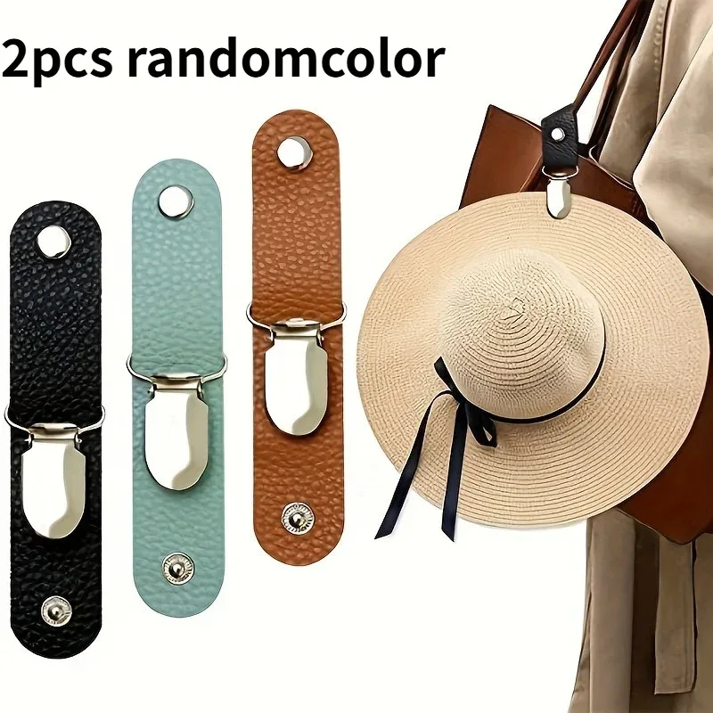 2 pinces à chapeau en métal, accessoires de voyage, support de chapeau pour sac à main, sac à dos, bagages, pince de maintien de chapeau pour voyage, camping, randonnée en plein air