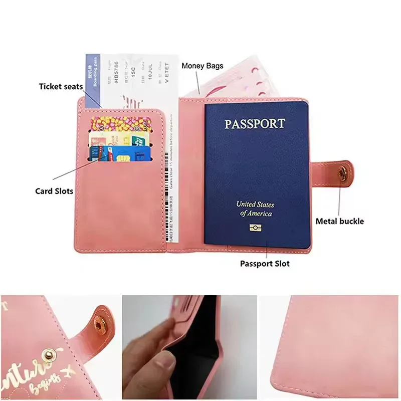 porte-passeport pour voyage essentials, étui portefeuille pour accessoires de voyage, porte-livres de passeport pour femmes/hommes