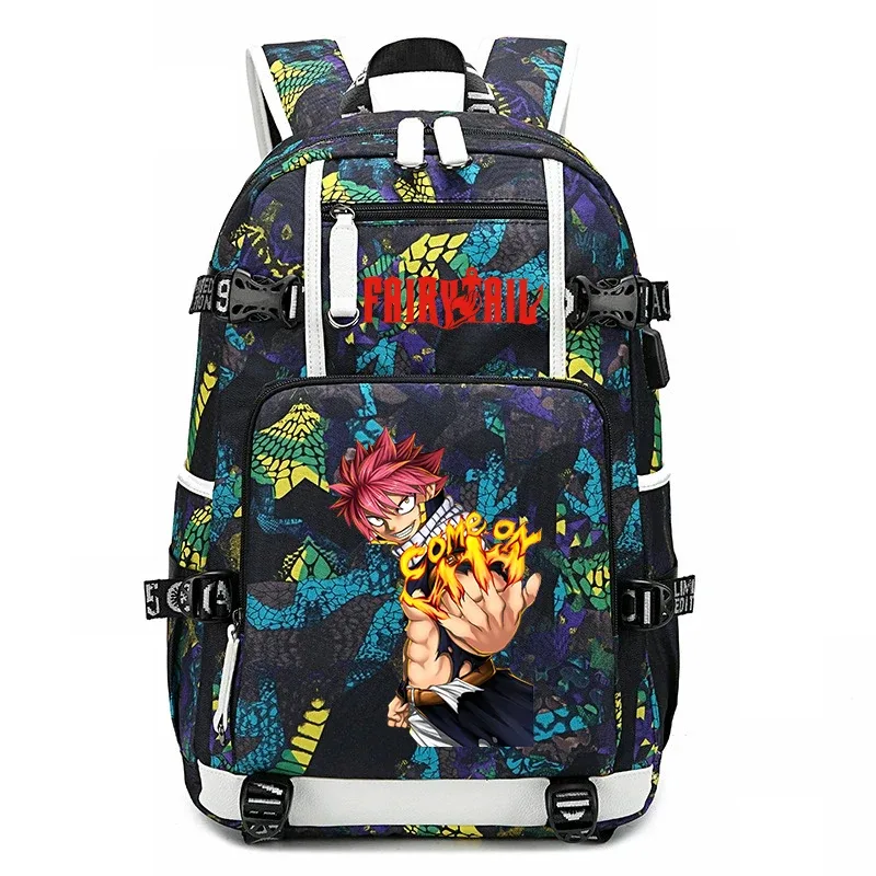 sac à dos d'école imprimé fairy tail anime, grande capacité, sac à livres pour adolescents et enfants, sac à dos de voyage décontracté