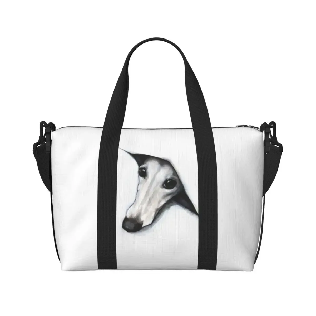 sac fourre-tout personnalisé whippet peeping pour femme, grande capacité, lévrier lévrier, sac de voyage pour chien, salle de sport, plage