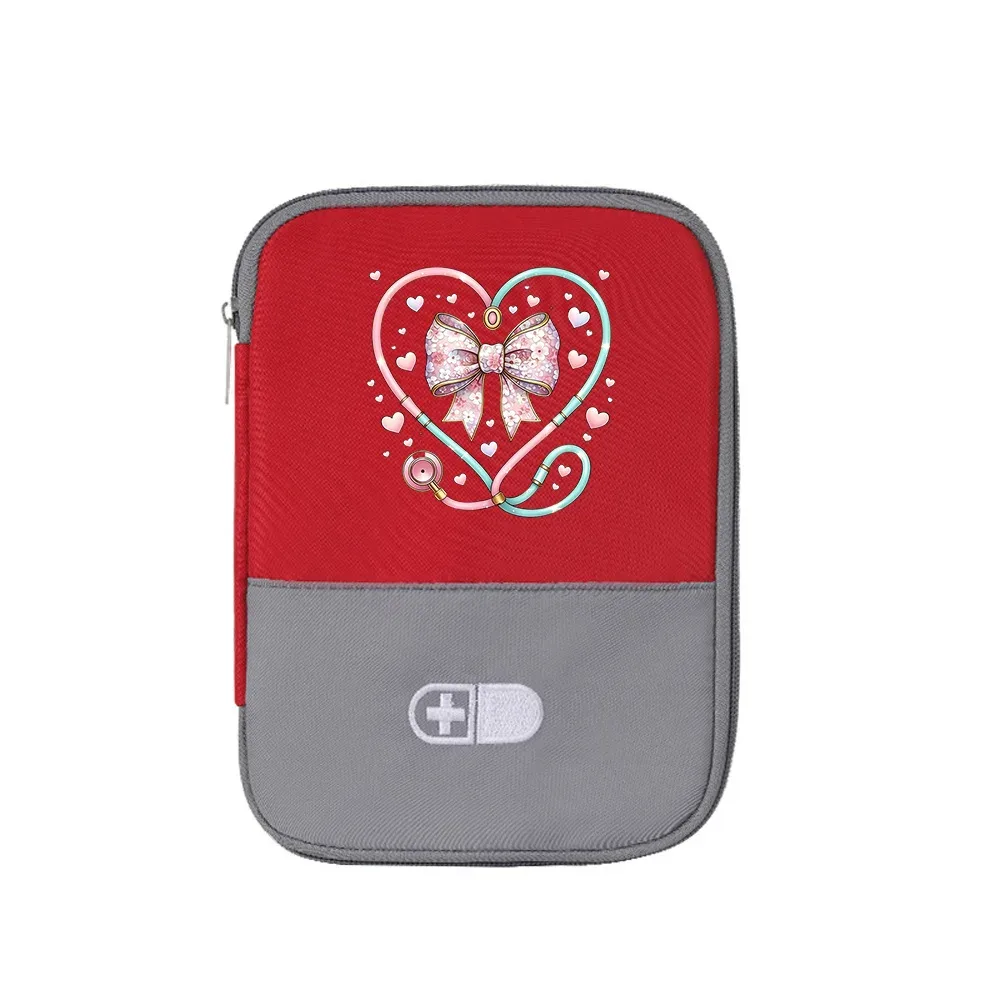 sac de rangement pour médicaments de grande capacité, design stéthoscope et nœud papillon, organisateur portable pour la maison, usage quotidien, 1 pièce