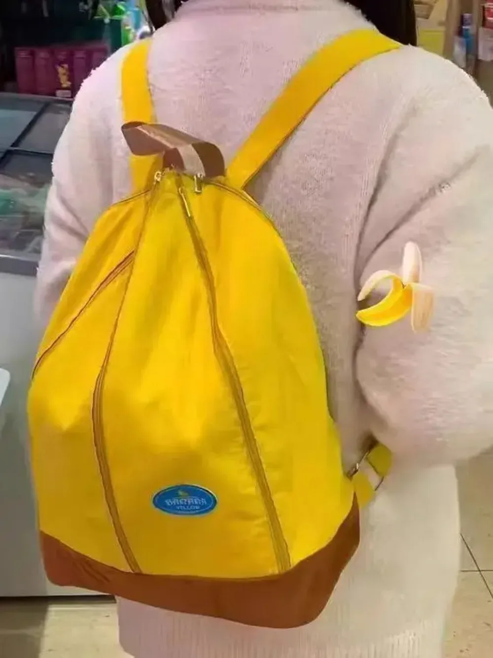 sac à dos enfant banane pelable grande capacité, sacs à dos portables personnalisés unisexe pour tout-petits, étudiants, voyage en plein air, sac à fruits