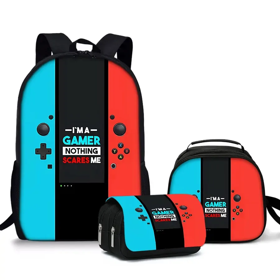 sac à dos pour ordinateur portable 2d dessin animé grande capacité, style simple et léger, idéal pour adolescents, femmes et hommes – nouveauté : lot de 3 pièces pour console de jeux, cadeau pour garçons/filles