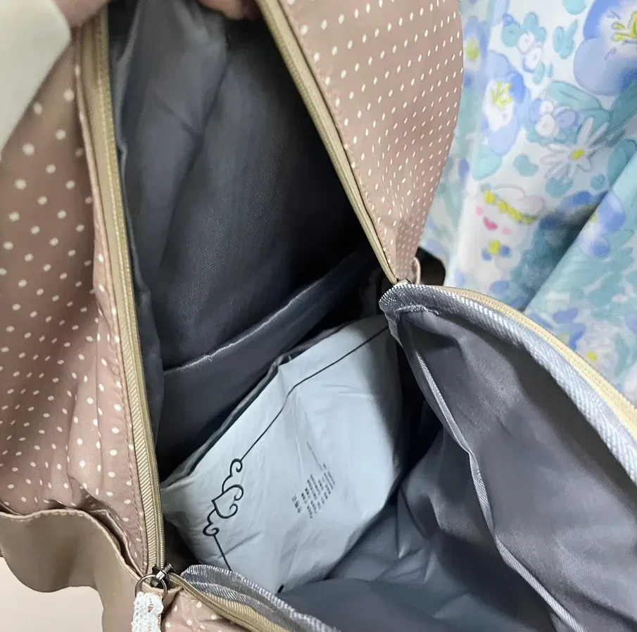 sac à dos vintage y2k pour femmes, imprimé floral, esthétique, fermeture multi-fermeture éclair, décontracté et pour les déplacements, printemps et automne