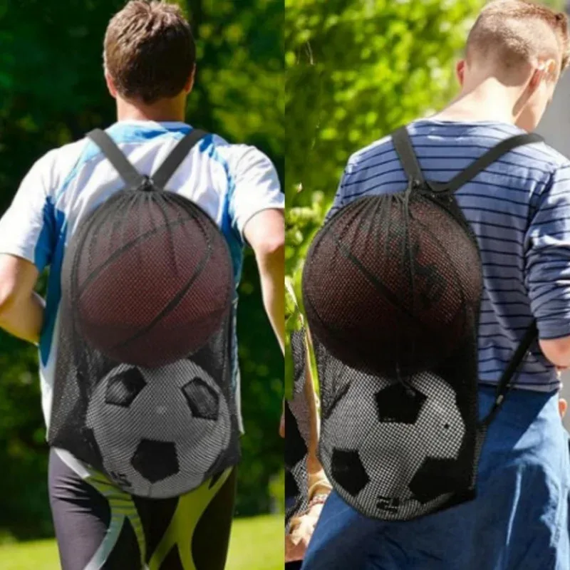 sac à dos portable à cordon de serrage, grand sac de rangement en maille pour football, basketball, sport, gym, voyage, randonnée, jouets, shopping