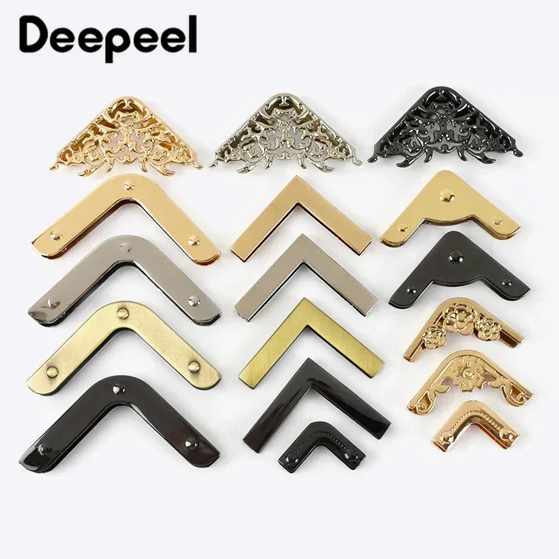 Deepeel-Boucles de protection des bords du sac à main, décoration d'angle de sac à bagages, fermoirs en métal, accessoires de quincaillerie de bricolage, 25mm, 35mm, 40mm, 45mm, 54mm, 5/10 pièces