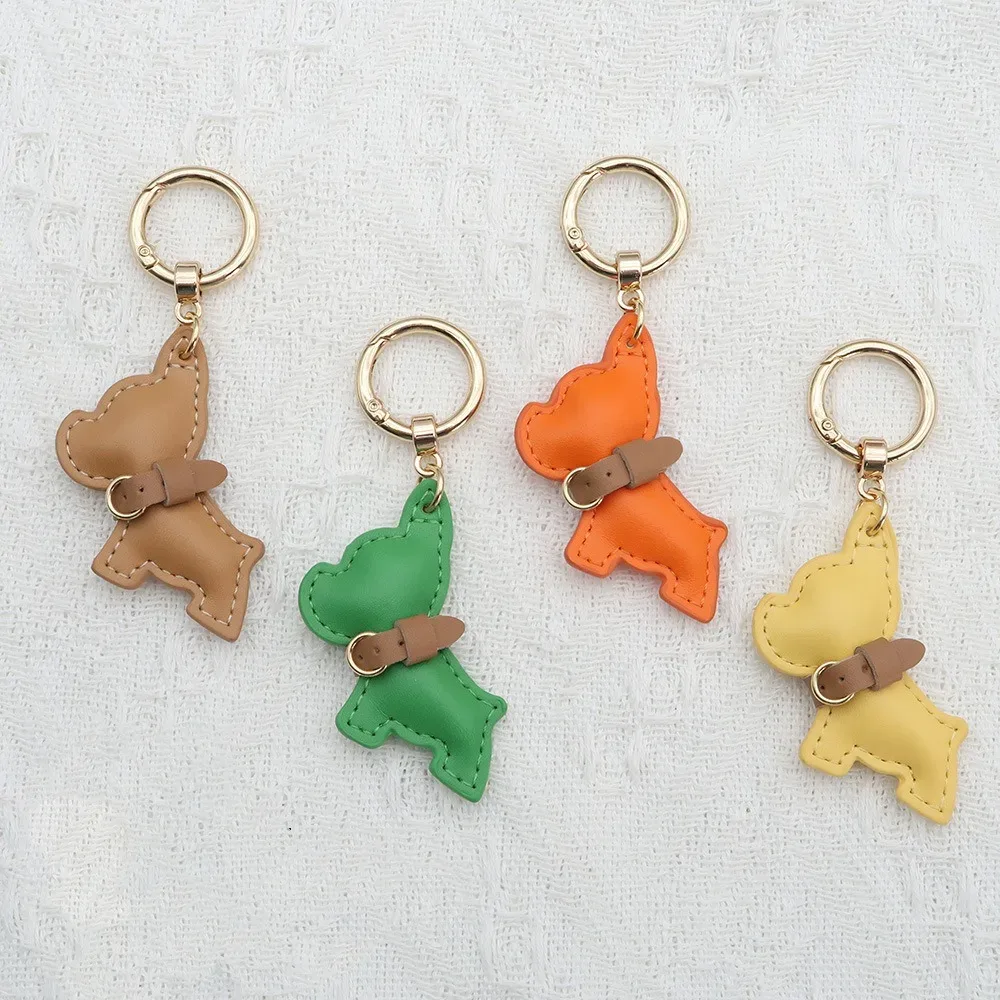 porte-clés bouledogue français, chien animal mignon, chiot en cuir pu, pendentif de sac à main tendance, décoration de sac à dos