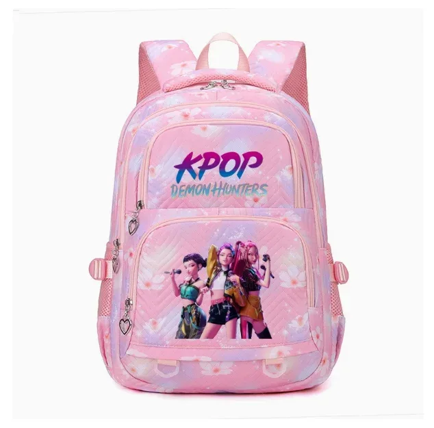 kpop demon hunters – sacs à dos imperméables de grande capacité, sacs d'école tendance avec imprimé de fleurs, sacs d'école pour ordinateur portable pour femmes et hommes, cadeau