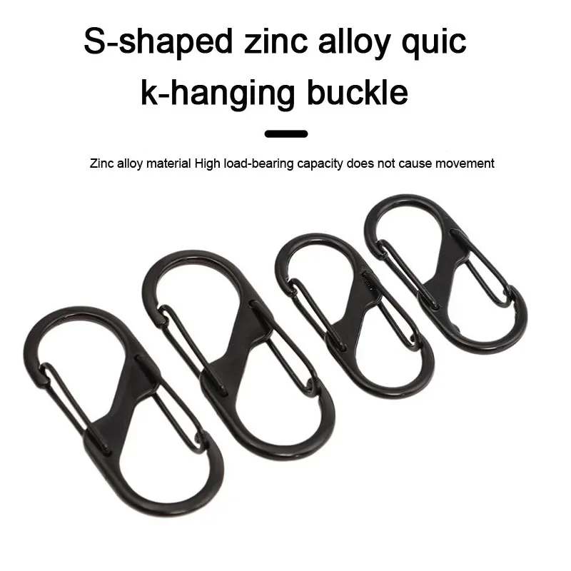 mousqueton tactique de type s, équipement de camping, mini porte-clés antivol en alliage d'aluminium, crochet pour sac à dos de randonnée, boucle bbk01, 5/10 pièces