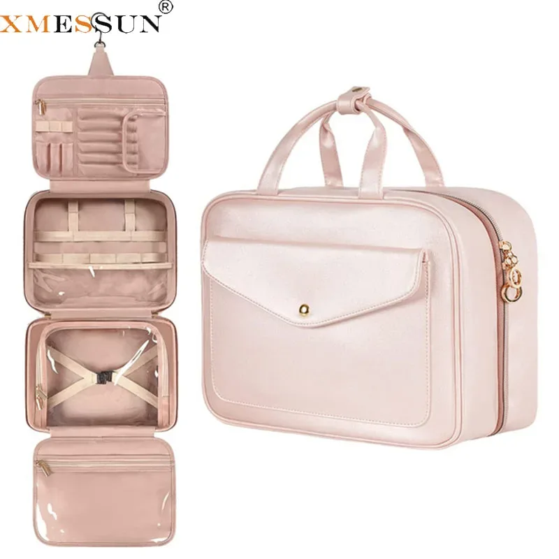 XMESSUN Nouvelle Trousse de Rangement Tendance, Trousse de Maquillage Portable de Voyage Grande Capacité, Sac de Toilette, Trousse de Rangement pour Articles de Toilette