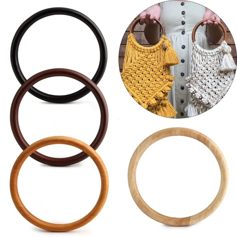 nouvelles poignées de sac à main en bois rondes, poignées de sac diy, poignées de sac à main, remplacements diy, sangle de sac fourre-tout ronde, pièces et accessoires pour sacs