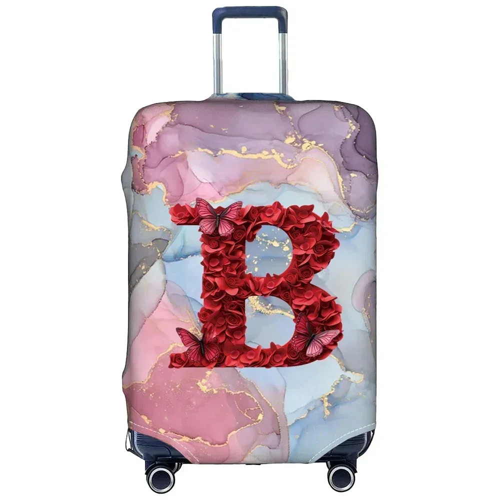 juste de bagage en tissu commandé, protecteur de valise, étui à bagages, étui de valise de for18-32 pouces, série rose rouge, évaluation de voyage