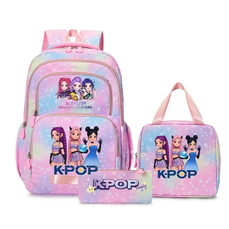 sacs à dos kpop colorés pour garçons, rumi mira zoey huntr/x saja, sacs d'école décontractés, sacs de voyage imprimés, mochila
