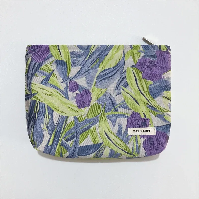 nouveau sac de maquillage vintage fleur en relief de haute qualité pour femmes, sac à cosmétiques, pochette de maquillage en toile de grande capacité, organisateur de voyage