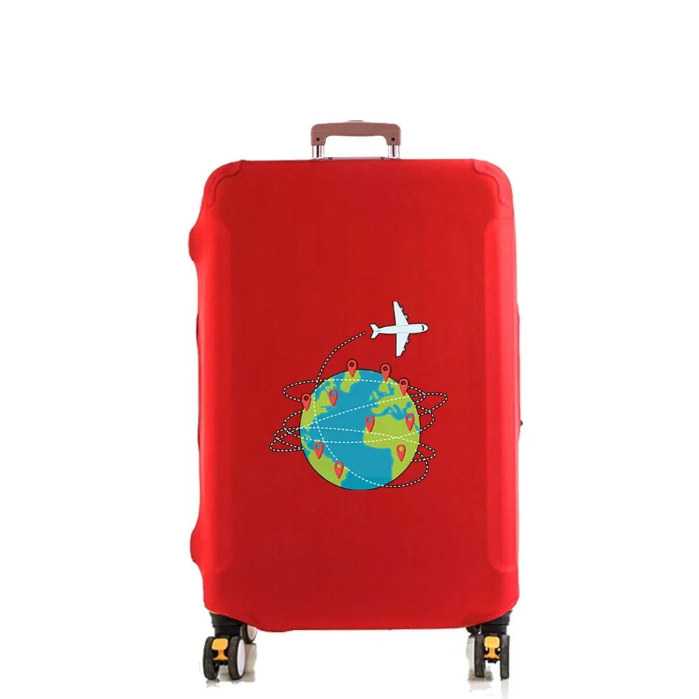 housse de protection pour bagages, protection de valise, avion, impression terre, housse anti-poussière élastique plus épaisse pour boîtier de chariot de 18 à 32 pouces, accessoires de voyage