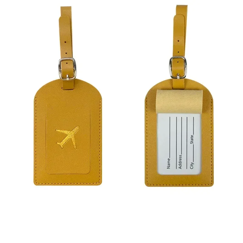 étiquette de bagage femmes hommes en cuir pu valises de voyage étiquette d'identification bagages sac d'embarquement étiquettes nom id adresse support accessoires