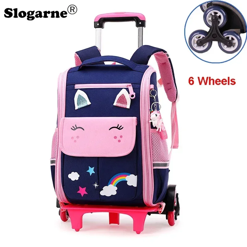 sac à dos d'école à roulettes pour enfant fille et garçon