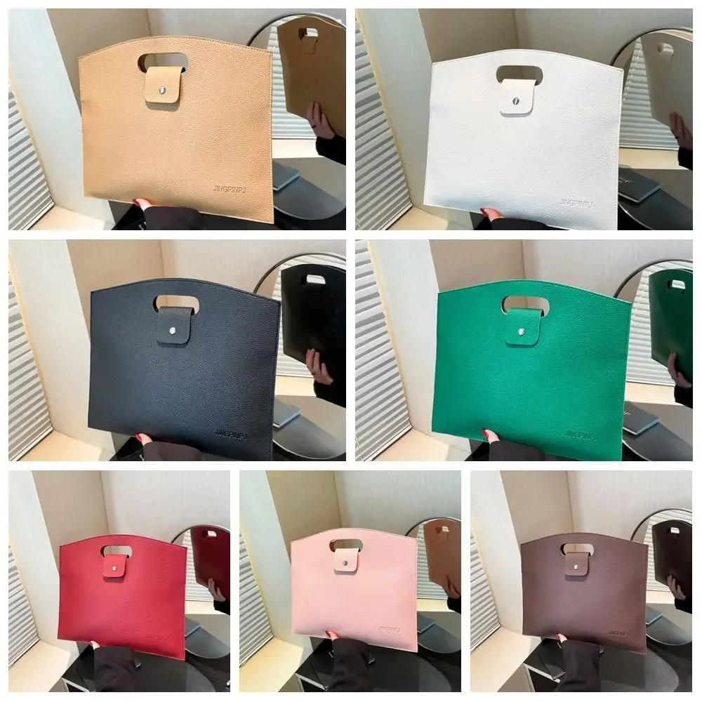 sac fourre-tout de bureau en pu tendance, grande capacité, couleur unie, sacoche pour ordinateur portable, sac à main, porte-documents pour employé de bureau