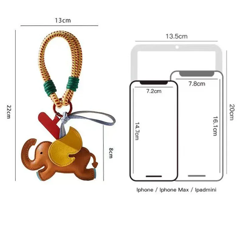 mignon et ludique en cuir dumbo sac pendentif sac à breloques sac accessoires sac d'école sac à dos charme