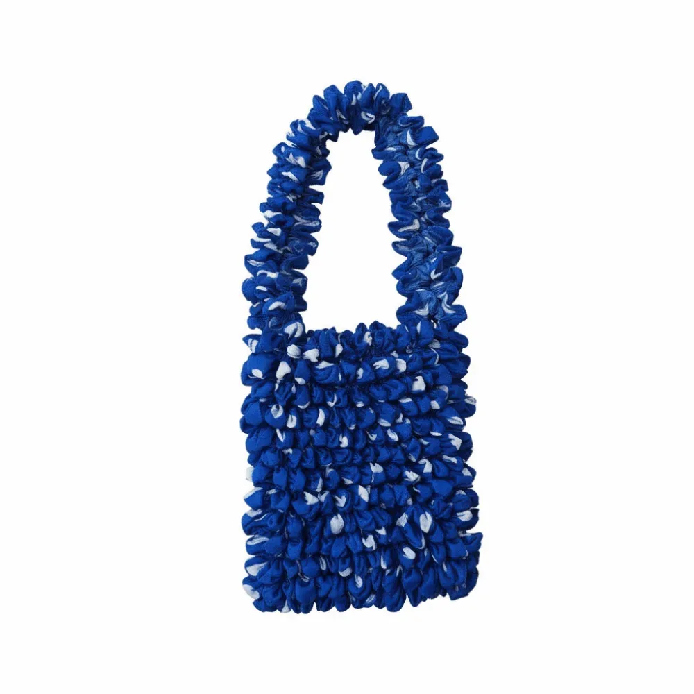 sac bandoulière à bulles de grande capacité, noir à pois, en polyester doux, sac de shopping à pois, tissu extensible, design réutilisable