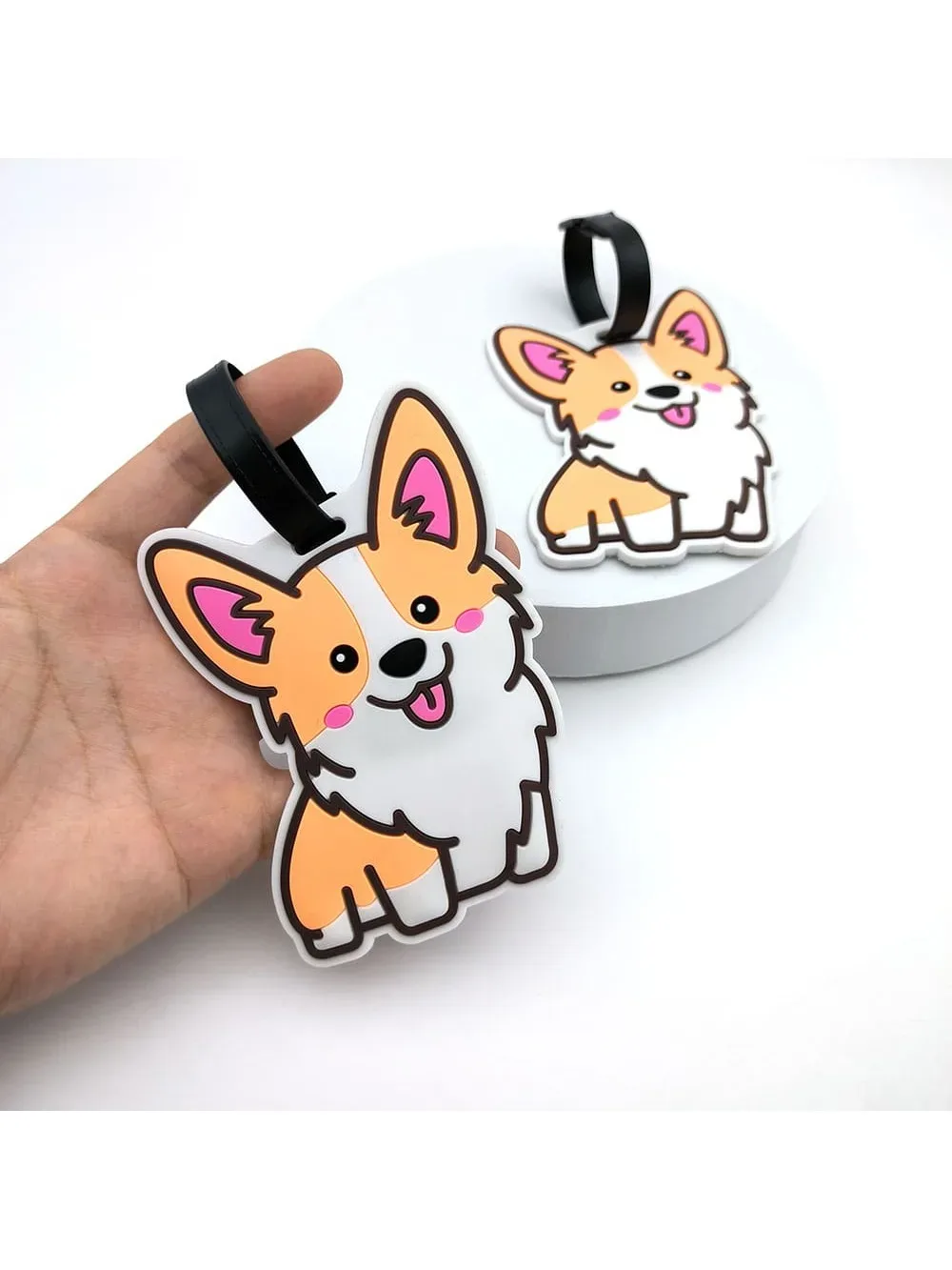 étiquette de bagage en forme d'animal mignon, 1 pièce, étiquette d'aéroport, prévention des pertes essentielles de voyage, étiquette suspendue unisexe