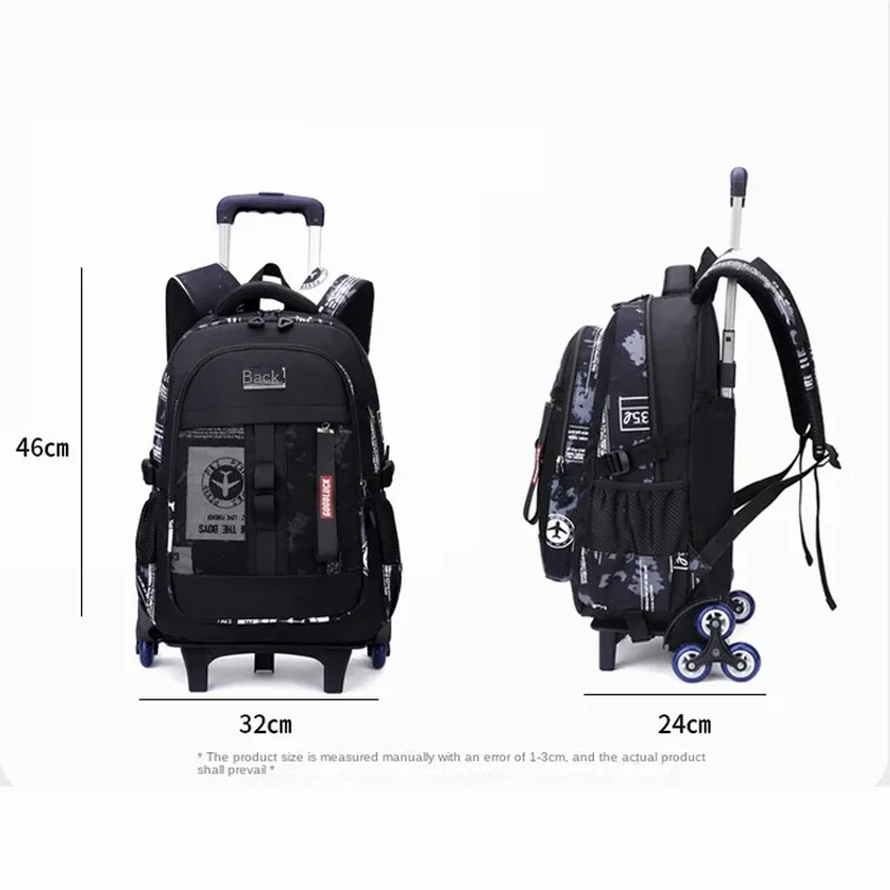 sac de chariot d'école pour adolescents garçon enfants étudiant sac à dos roulant sac d'école avec roues sac à dos à roulettes de voyage sacs de livre