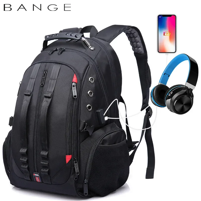 sac à dos de voyage bange pour ordinateur portable 15.6 pouces, sac à dos antivol usb pour hommes, sac d'école pour adolescents, mochila pour jeunes, sac à dos pour femmes